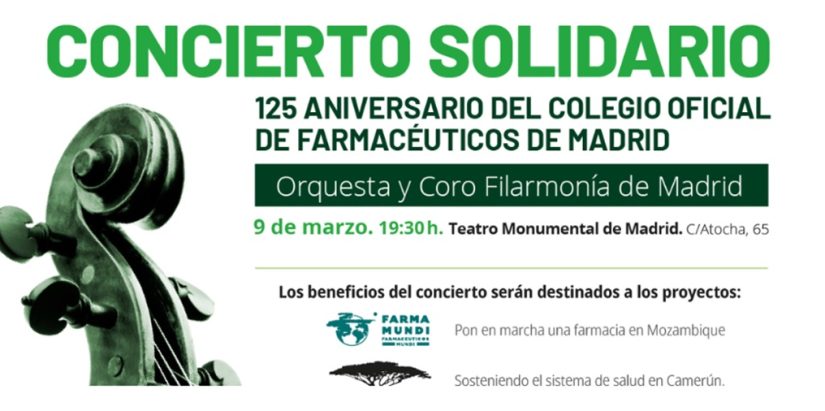 Cartel del concierto solidario del Colegio de Farmacéuticos de Madrid