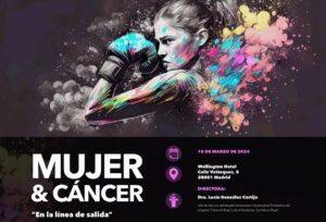 Cartel del simposio Mujer y cáncer