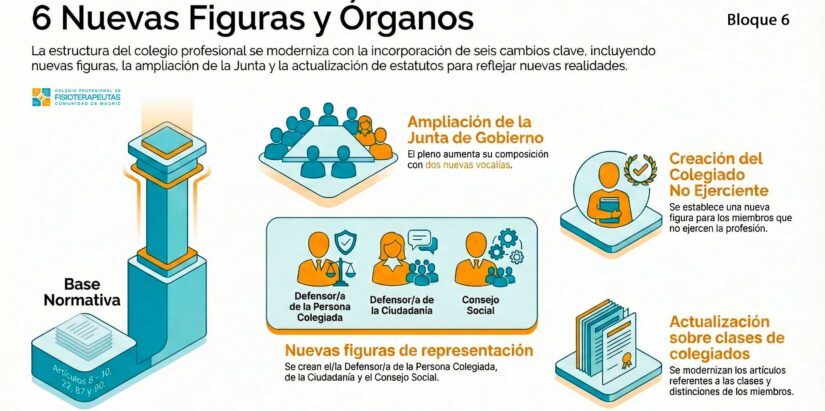 Infografía sobre el bloque sexto de los nuevos Estatutos